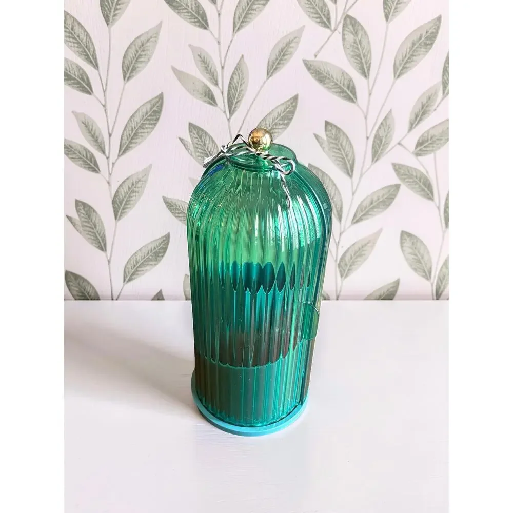 Makeup Brush Holder w Dustproof Cover 360 Rotating Green Makeup Organizer